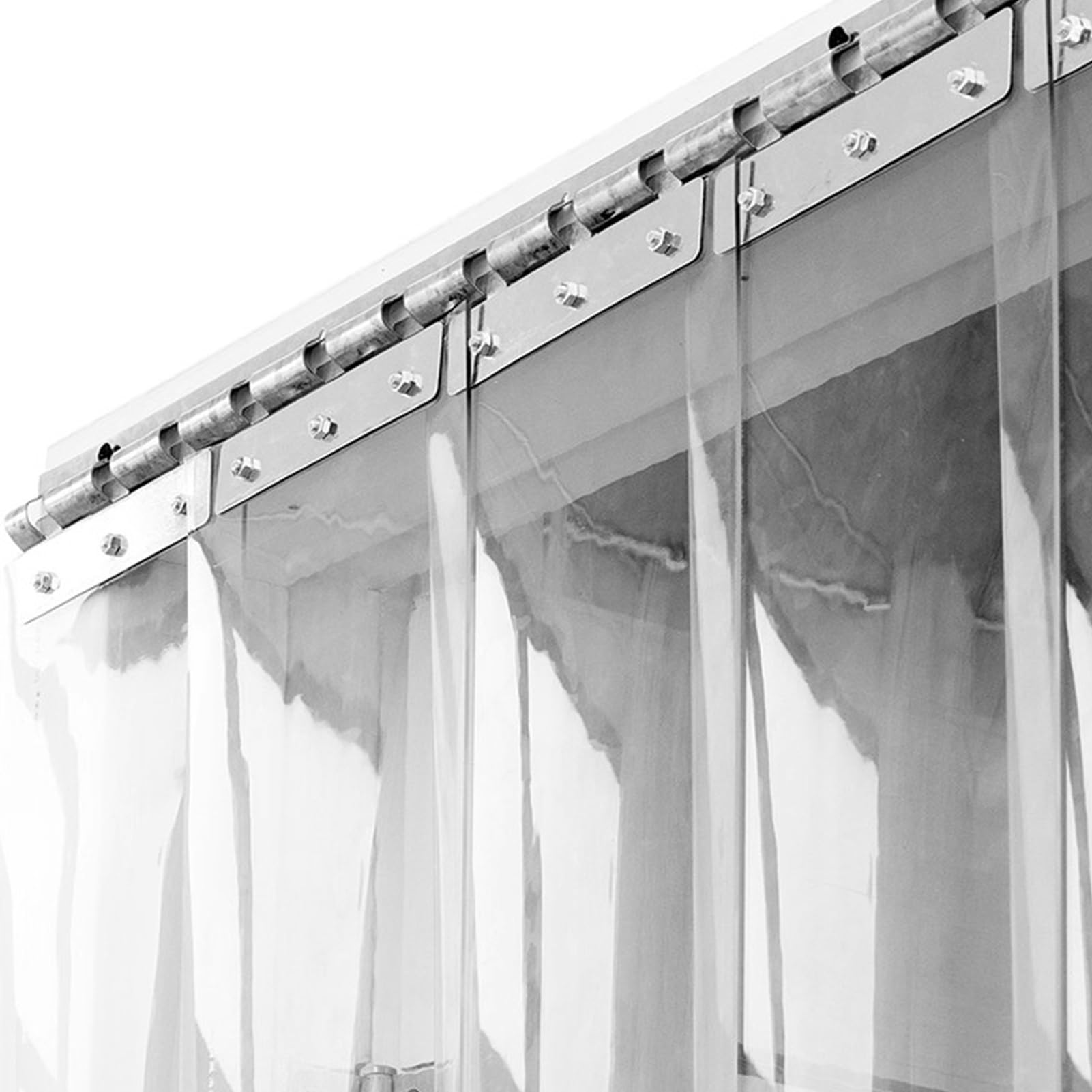 Plastiques Bande de Lamelle PVC Store Verticaux Flexible Transparent Isolant Rideau Porte Lanieres Salles à Manger, Locaux Commerciaux(120x240cm/47.24x94.49in)