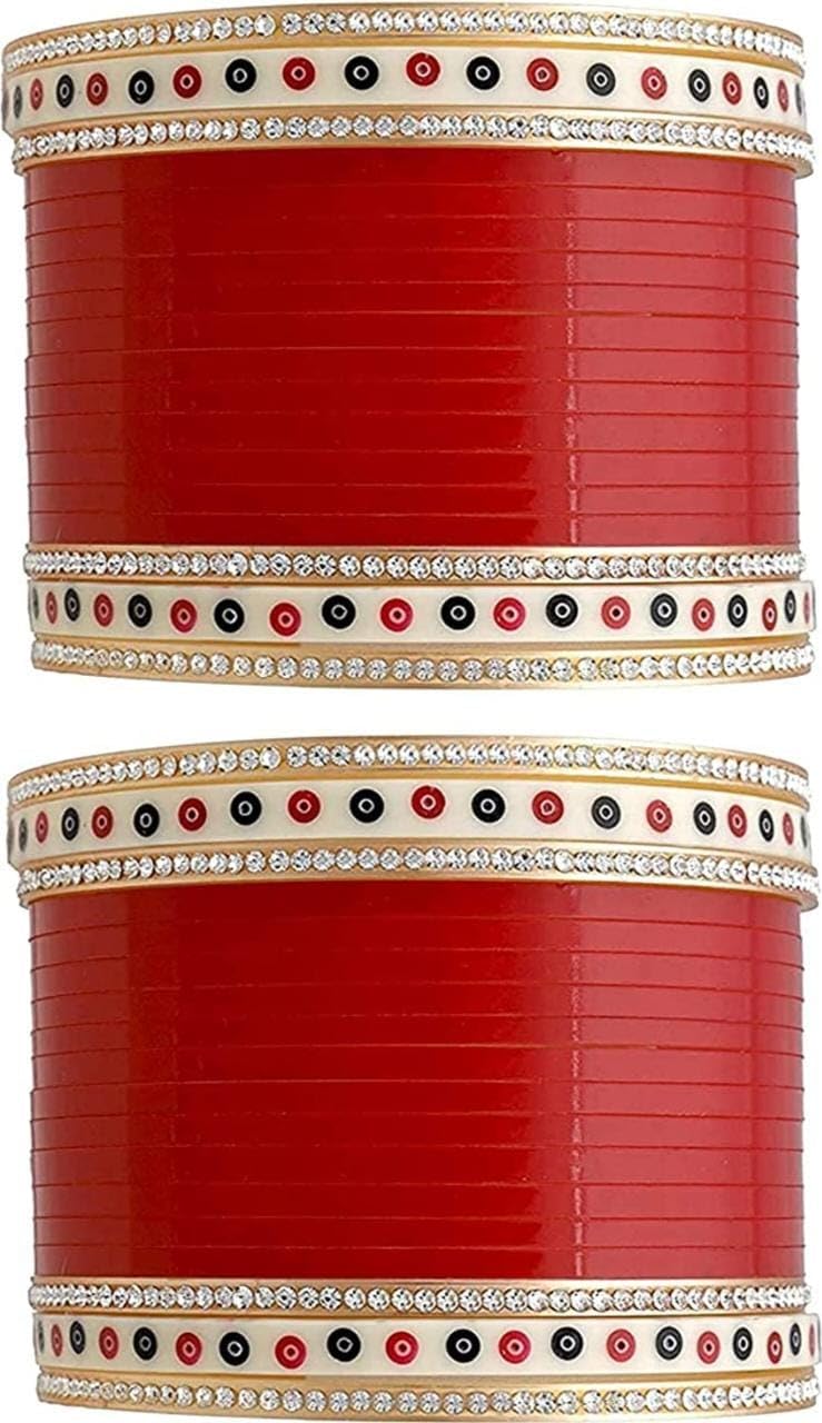Suhag Chura Acrylic Red Short Chuda Bangles Set for Women (Medium 2.6) (B097RKFK6J) Amazon Price History, Amazon Price Tracker