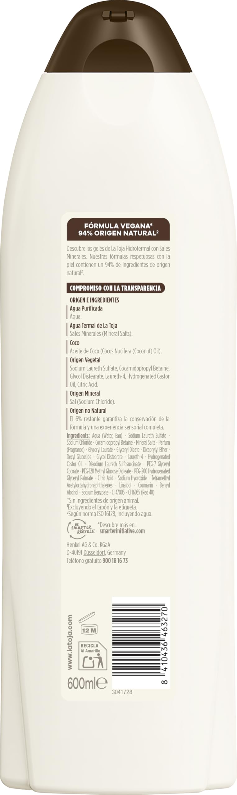 La Toja Gel de Ducha Aceite de Coco 600 ml
