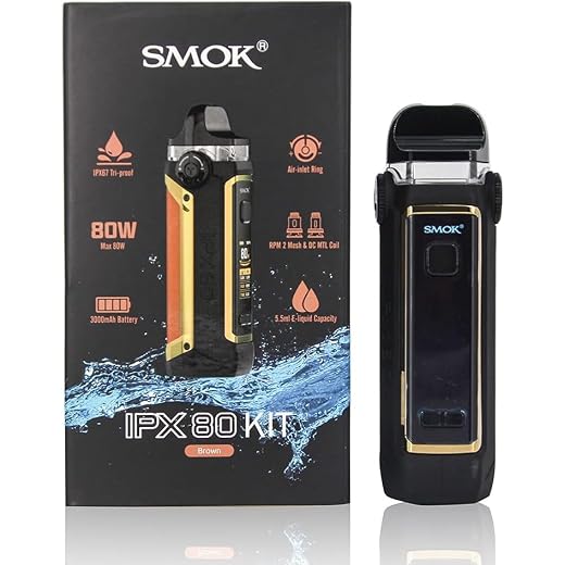 Smok IPX 80 Kit | Original Smok 80W Vape Kit in 3000mAh Akku mit 5.5ml RPM 2 Pod mit Mesh 0.16ohm DC 0.6Ω MTL Coil no nicotine no liquid