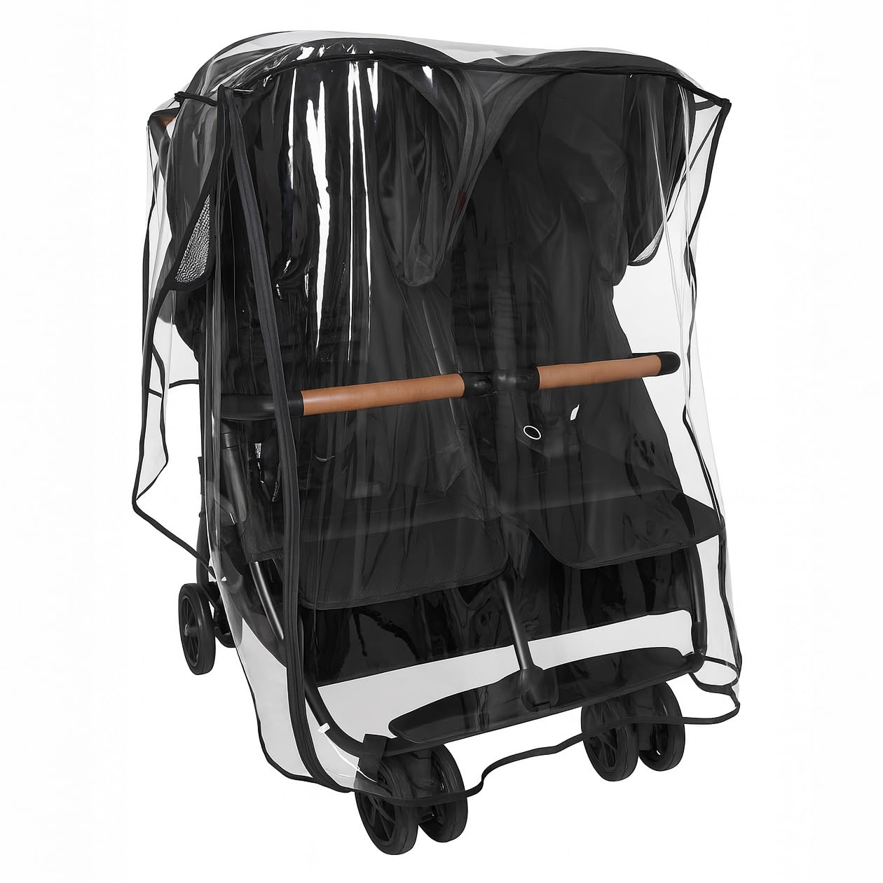 SASHA’S Double Rain and Wind Cover for Zoe Twin Double Stroller,Zipper Access, Maximum Coverage, Weather Shield (Jogger not Included)