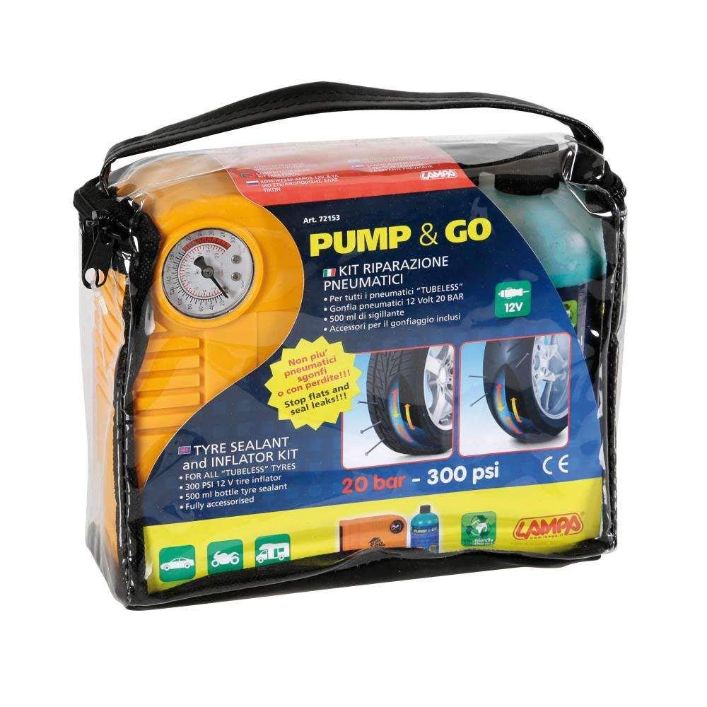 LAMPA 72153 Juego Kit de reparación de pinchazos con conector encendedor de cigarillos 500ml