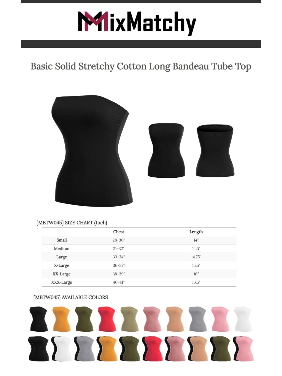 MixMatchy Women's Dual Striped Seamless Tube Top