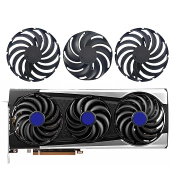 FDC10U12D9-C 95mm 12V 0.45A 6 Pin Graphics Card Cooling Fan Replacement for Sapphire Nitro+ Radeon RX 6700XT 6800 6800XT 6900XT Gaming Video Card Cooler Fans (3PC)