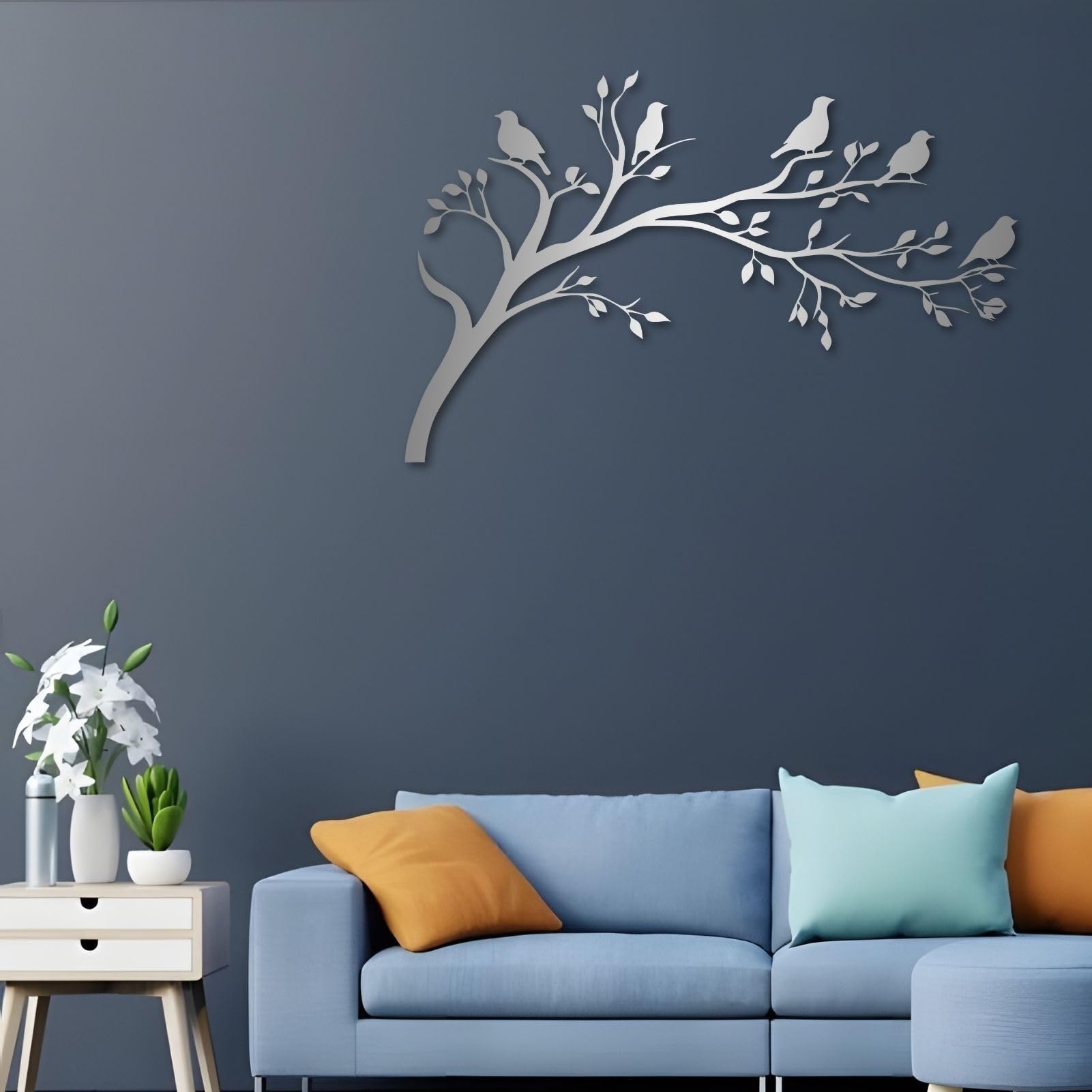 Décoration murale en métal oiseaux pour habiller un mur vide de chambre facilement