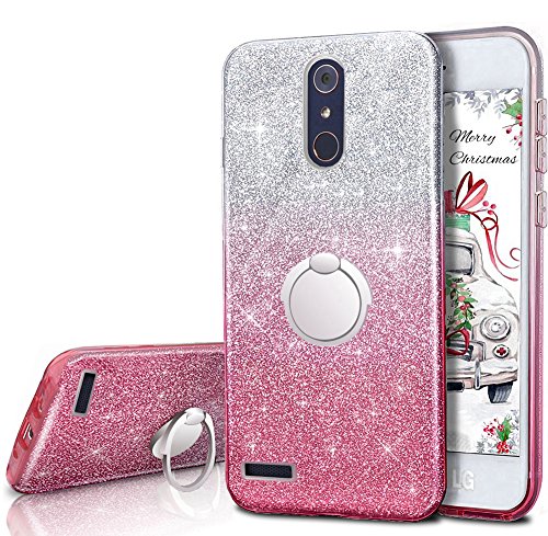 ZTE ZMax Pro Case, ZTE Carry Z981 Case, Silverback Girls Bling Glitter Sparkle Case With Stand, 3 Layers Cover for ZTE Imperial Max Z963U / ZTE Blade Max 3 Z986 / Max XL N9560 / Blade X Max Z983 -Pink