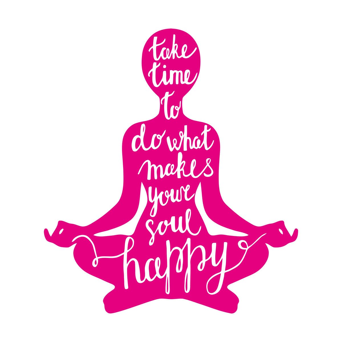 Wall Stickers Soul Happy Meditation Yoga Lotus Pose 36x41.5cm Multiple Size Options Small Rosered