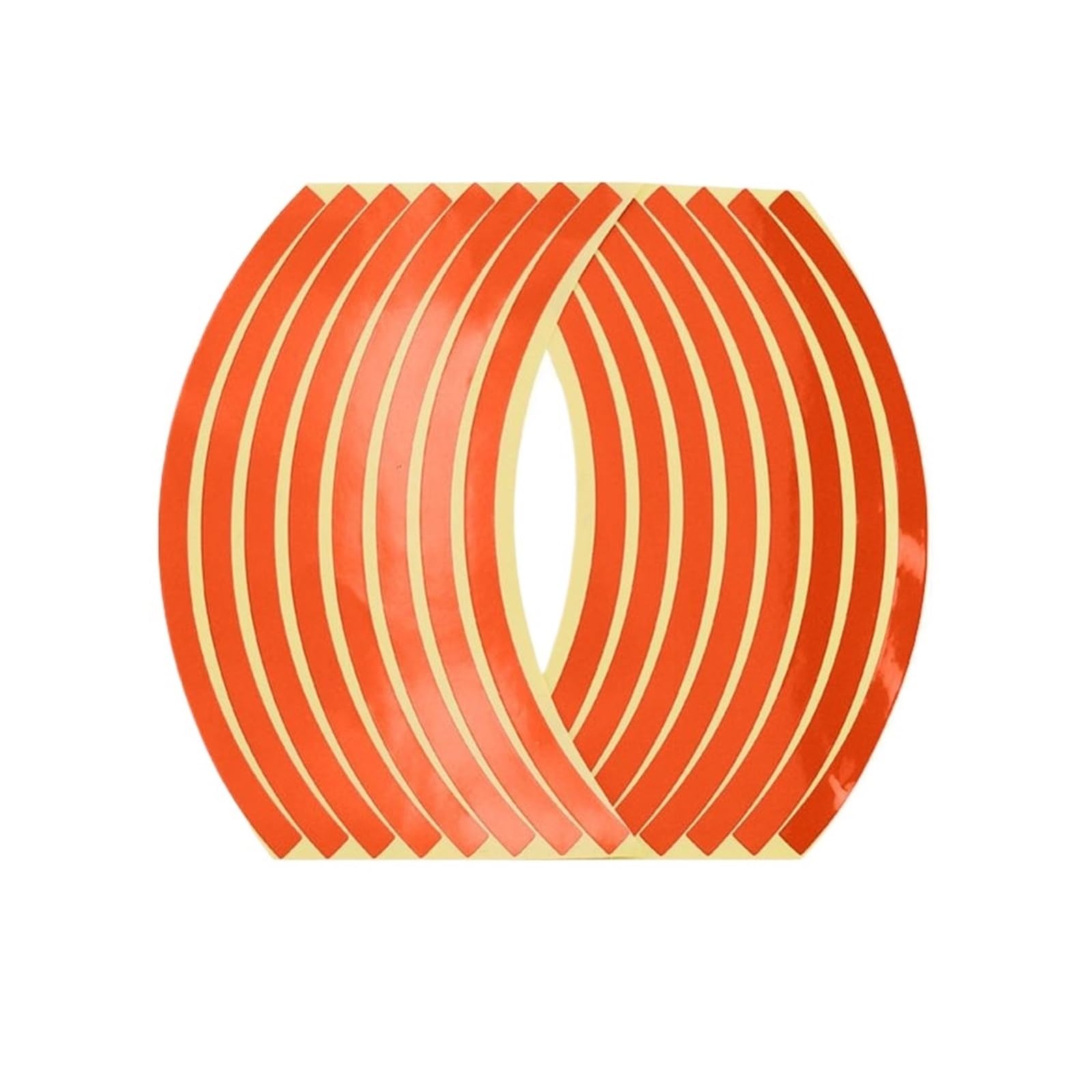 Hub Decals Rim 16Pcs 10/12/14inch Motorcycle Wheel Rim Reflective Stickers Moto Bicycle Decal Stripe Tape(14inch Orange)
