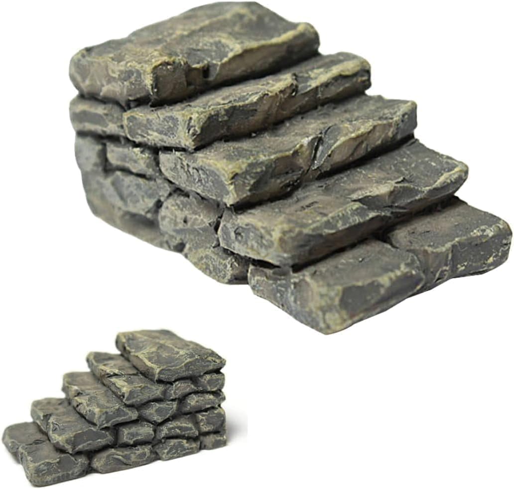 Gray Outdoor Décor Miniature Resin Bridge Stair Stone Straight Bridge Stairs Stone Steps Garden Fairy Ornament Flower Pot Plant Micro Landscaping Decor Bonsai Craft Straight Stairs Decorate