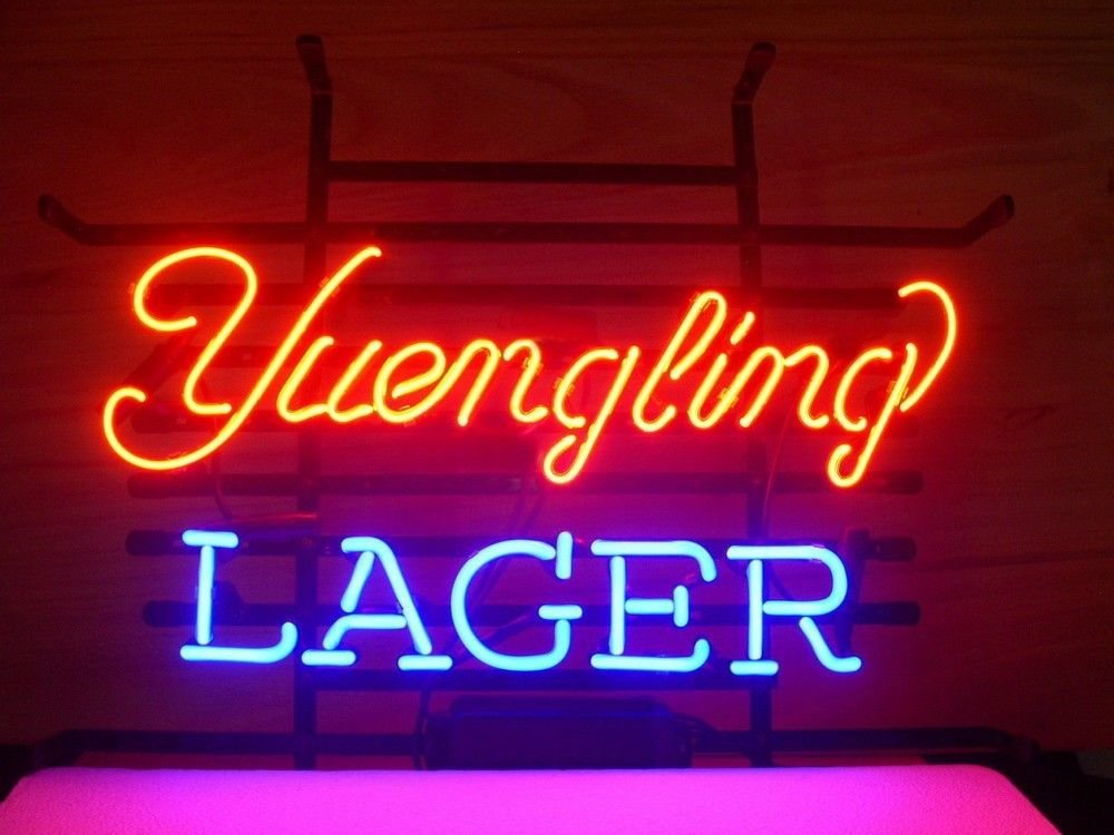 Yuengling Lager Beer Neon Light Sign Handmade Real Glass Neon Tube Beer Bar Pub Party Wall Window Display HomePub Bedroom Garage Recreation Room Decoration 17x14