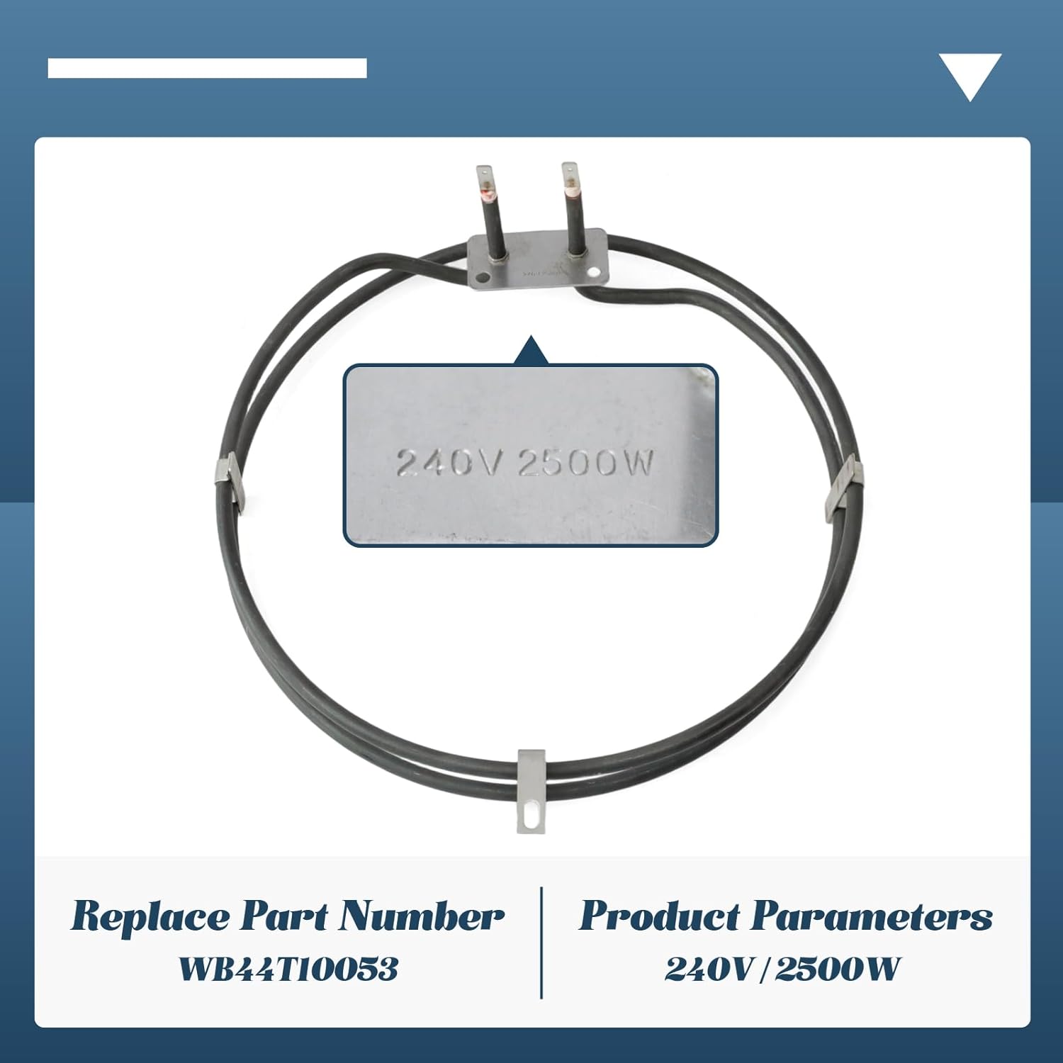 WB44T10053 Oven Convx Element Compatible with GE Range Stove Oven Replacement for Kenmore, Circular Element 240V 2500W