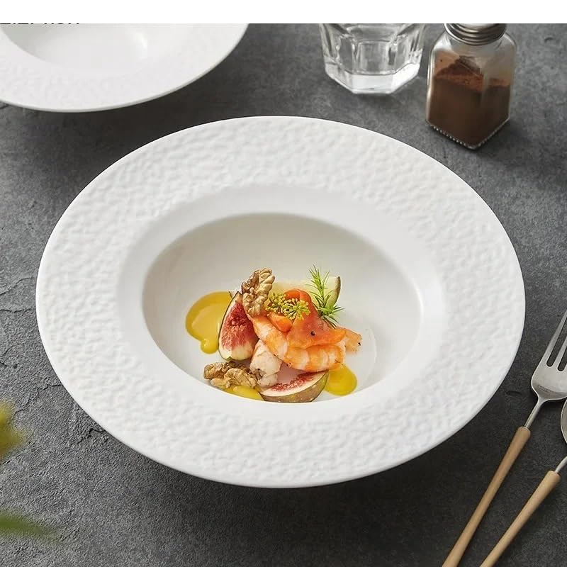 Talerze na przekąski Ceramiczny szeroki talerz restauracyjny głęboki talerz sałatkowy gruby talerz do zupy serwis tanie talerze