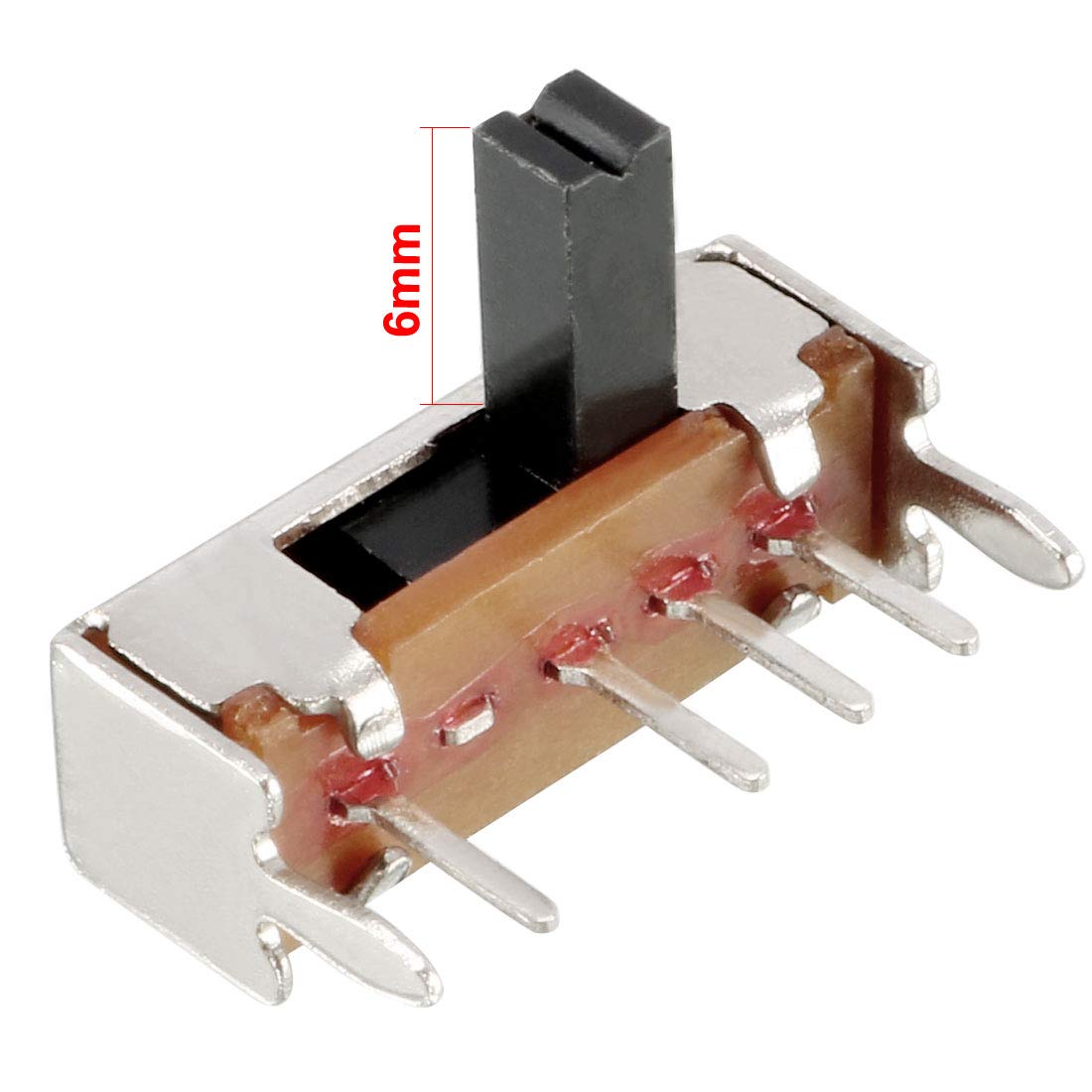 30Pcs 6mm Horizontal Slide Switch SP3T 1P3T 4 Bornes PCB Panel Verrouillage