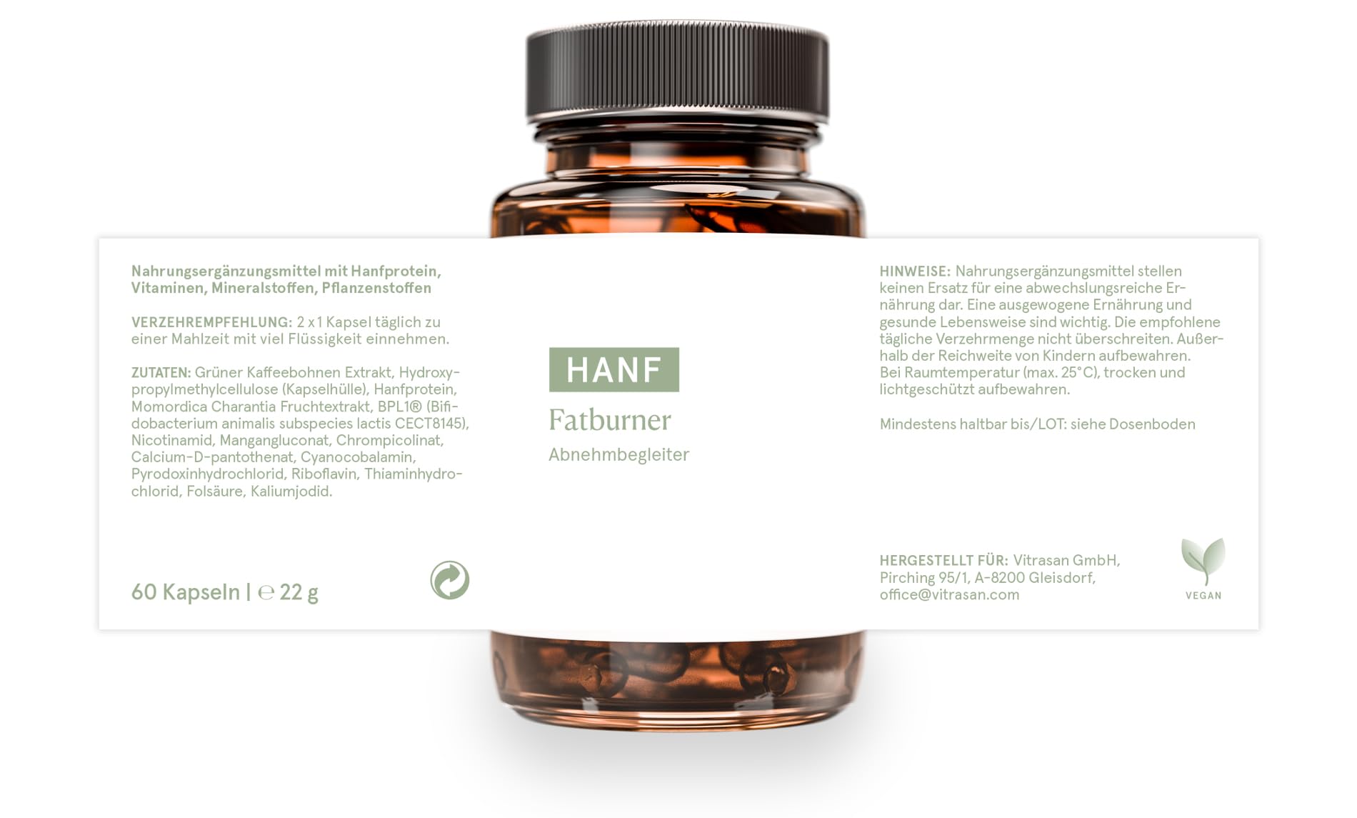 Fatburner Kapseln mit BPL-1® zum effektiven Abnehmen | Reduziert nachweislich Taillenumfang und BMI | 100% vegan | Für schnelle Ergebnisse mit B-Vitaminen & Probiotika