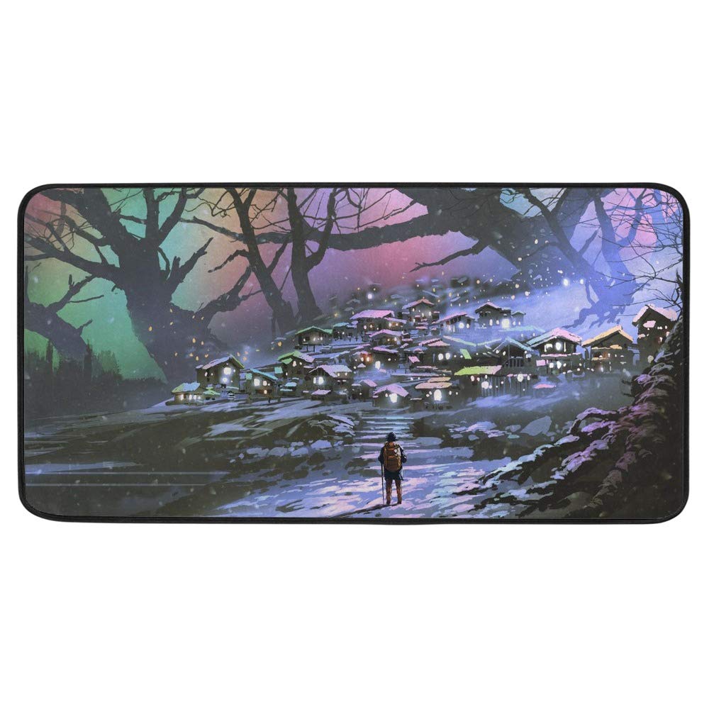 Tapis de cuisine flottant CHEHONG en polyester antidérapant de 39x20 pouces pour la maison