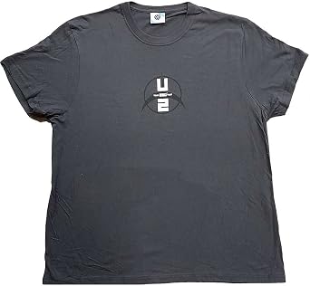 U2 Official Product Unisex 360 Degree Tour Gothenburg 2009 T-shirt Back Print Cotton Short Sleeve Tops XL Gray