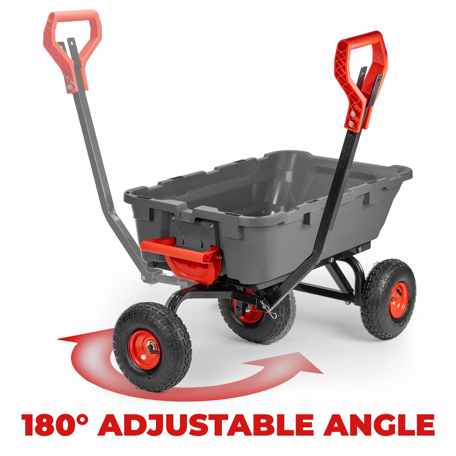 XtremepowerUS Chariot de Jardin Robuste 2 en 1 avec poignée Convertible de 362,9 kg - Chariot Utilitaire pour Cour, Ferme - Pneumatiques de 25,4 cm