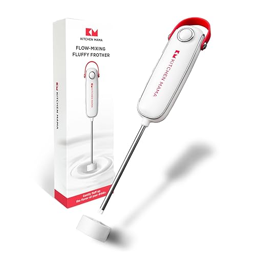 Kitchen Mama Silkwhisk Electric Milk Frother Handheld: Mini Drink Mixer,