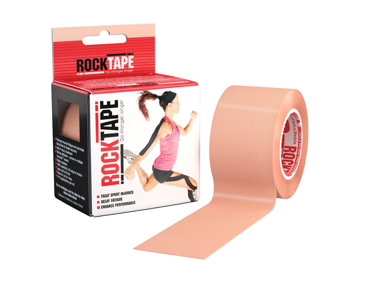Rocktape Unisex's Std Kinesiology Tape, Beige, Uncut Roll-5Cm Wide