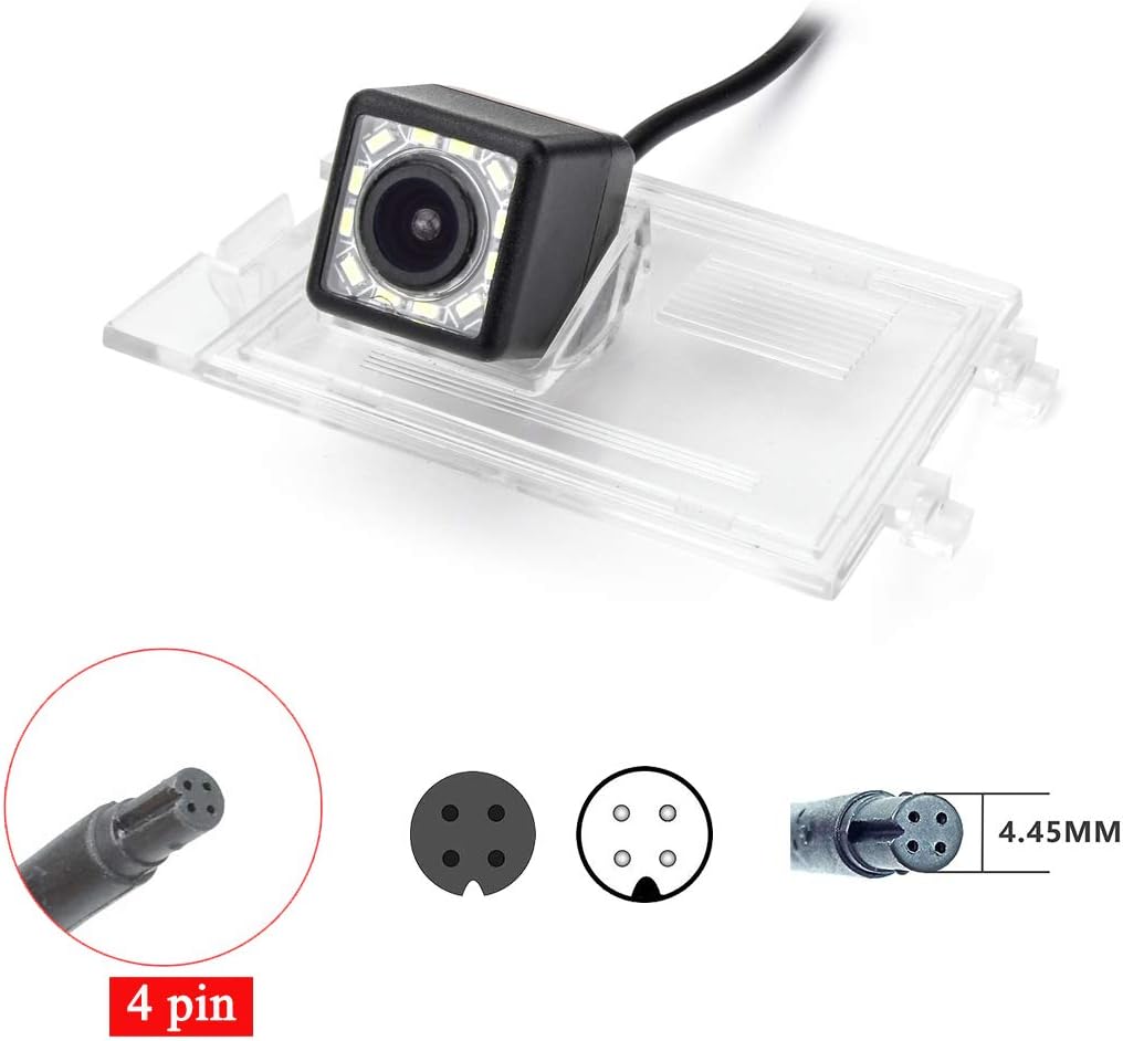 Car Rear View Camera with 4 Pin to RCA Cable Bracket License Plate Lights Housing Mount for Jeep Compass 2011~2015 / Jeep Patriot 2011~2015 / Jeep Liberty 2011~2015 (12 LED)