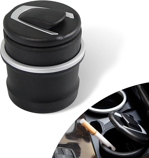 Dewkou Pack1 Car Ashtray with Lid, Mini Detachable Auto Ashtray, Portable Smokeless