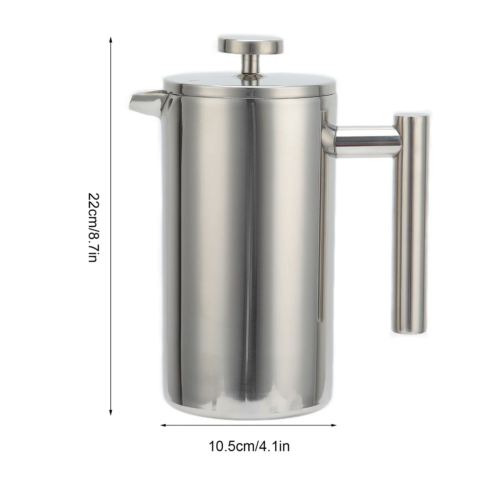French Press Coffee Maker, 34oz / 1000ml Stainless Steel Coffee Pot Insulated Coffee Press Tea Maker for Home Travel Camping