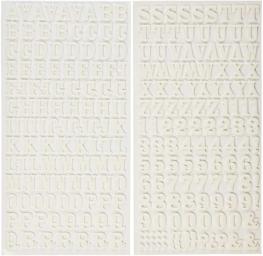 American Crafts 42954 Thickers Foam Letter Stickers | 228 White Stickers in Rockabye Font