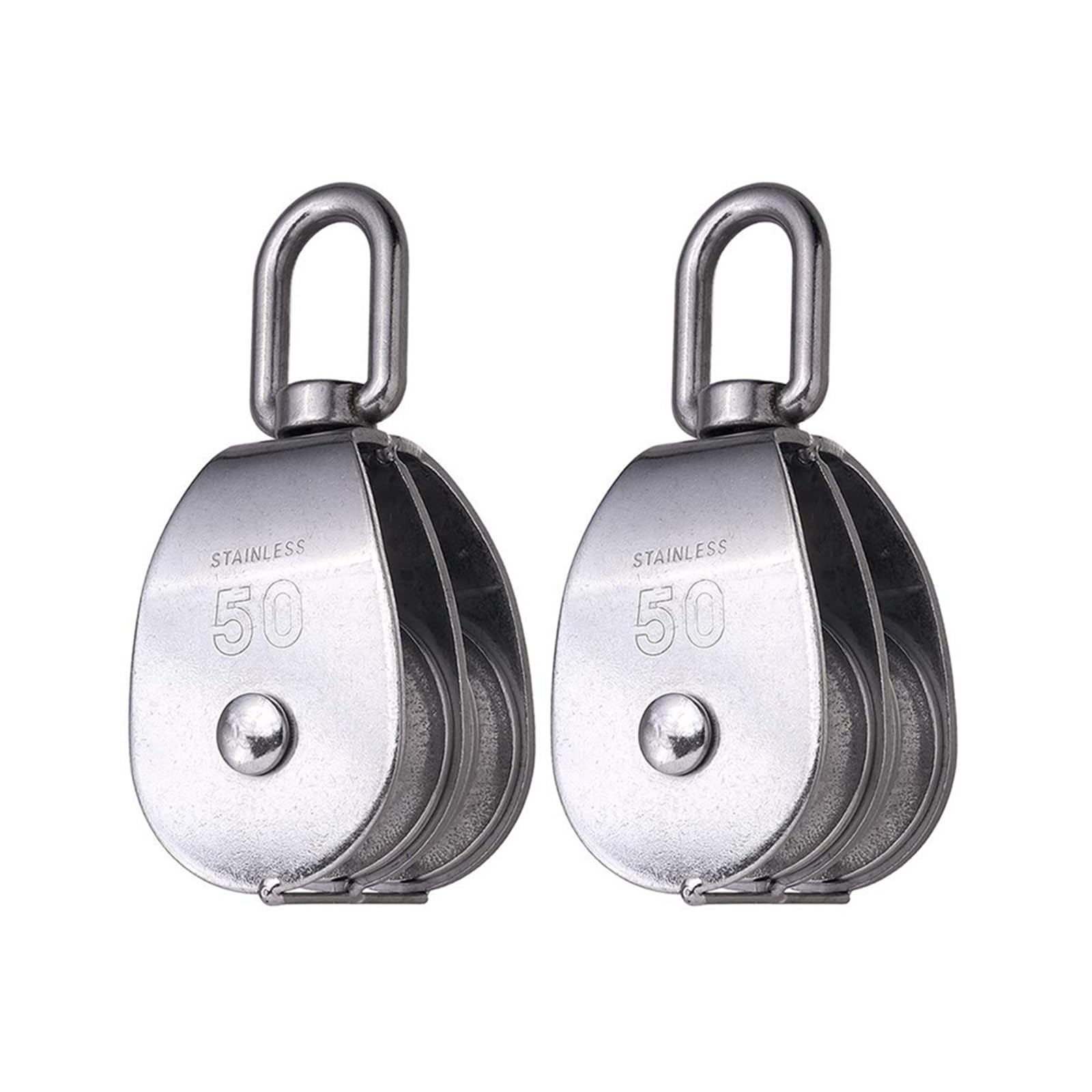 Errory A Resistant 304 Stainless Steel Double Pulley Systems With 500Kg Weight Limit Perfect For Hoisting Heavy Duty Use Stainless Steel Double Sheave Pulleys