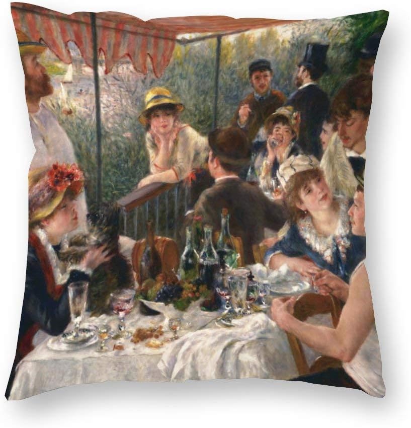 Pierre Auguste Renoir Pillow Covers Set of 4 Impressionist Art Painting Home Decor Pillow Cases Square Decorative Cushion Covers 40x40 cm/16x16 inch