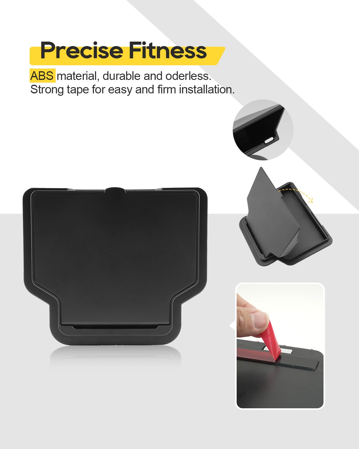 Lot 4 Organiseurs Console Centrale Tesla Model Y Juniper 2025-2027 – Boîte Accoudoir + Plateau Silicone + Compartiment Caché