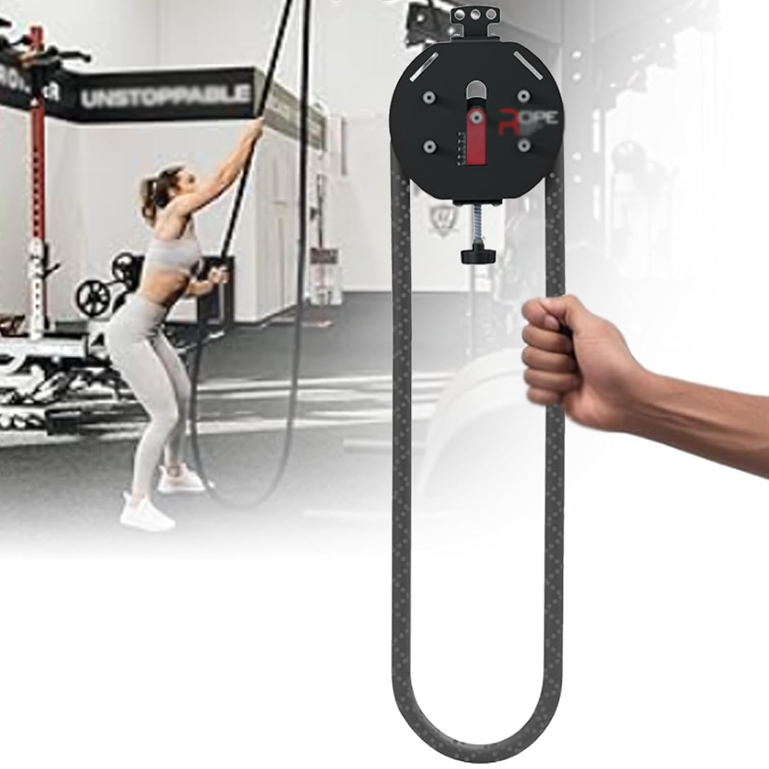 Entrenador de poleas, entrenador de cuerda sin fin, System de máquina de cable de poleas con resistencia ajustable,entrenamiento con cuerda de tracción para resistencia muscular y entrenamiento Red