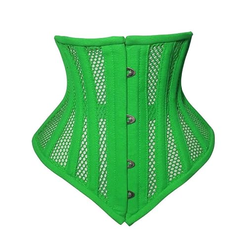 ClothoHub Women Mesh Corset Heavy Duty Underbust Steel Boned Waist Trainer Costume Shaper Corset (Green, 4XL)