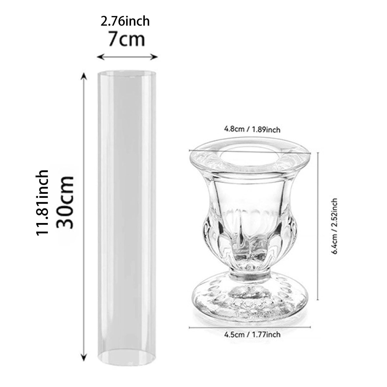 Amazon.co.jp: 2個セット ロングキャンドルホルダー ガラス製 耐熱 
