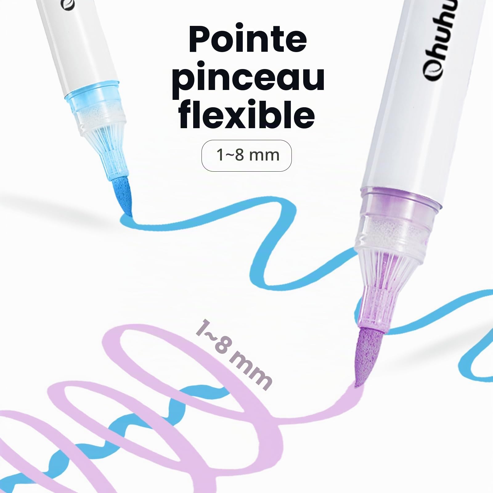 Ohuhu Marqueurs Acrylique 36 Top Pump Pointe Brosse pour DIY Peinture