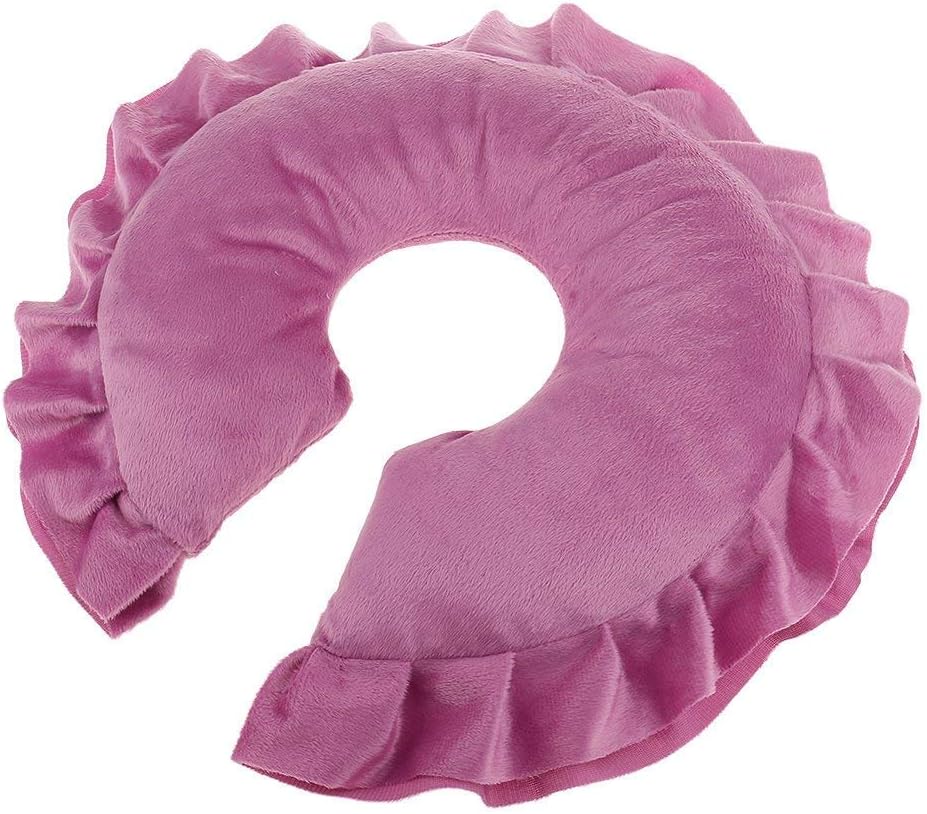U Shaped Neck Support Cushion Soft Spa Salon Massage Table Cradle Face Pillow Neck Head Cushion Travel Flight Neck Pad - Rose Red : Beauty & Personal Care
