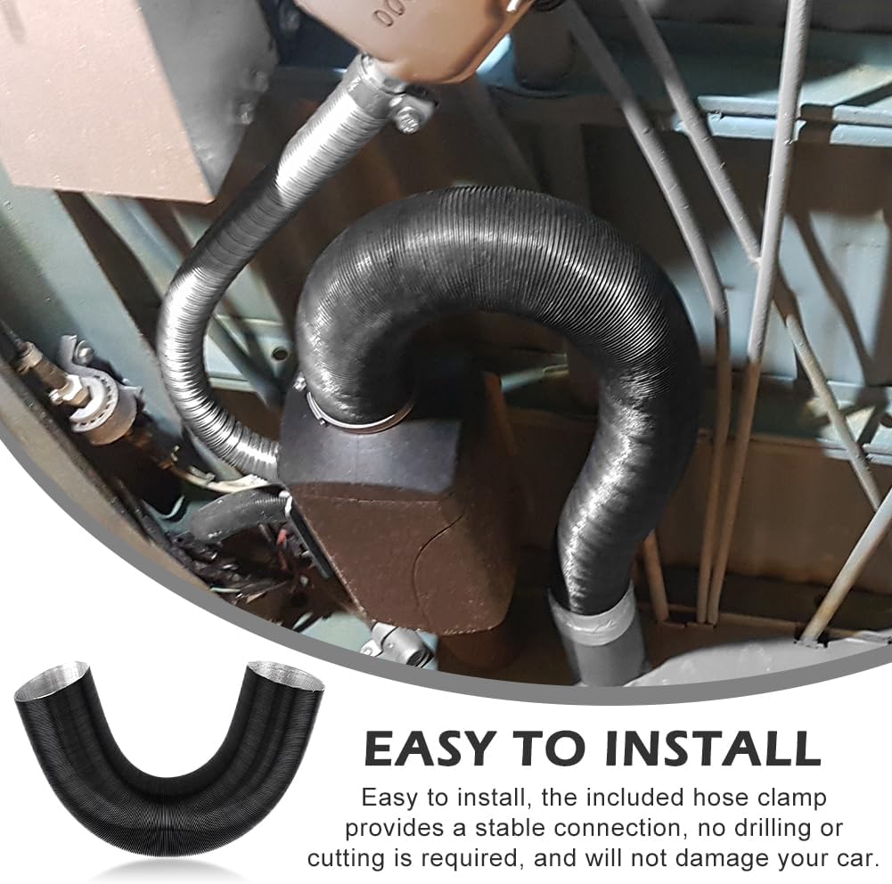 JIANWEI Diesels Heater Exhaust Pipe Set, 75mm/3inch Car Parking Heater Air Vent Extender Accessories, Y/T Branch Connector and Hose Clips Fit For Webasto 2KW 5KW 8KW Heaters(Y type)