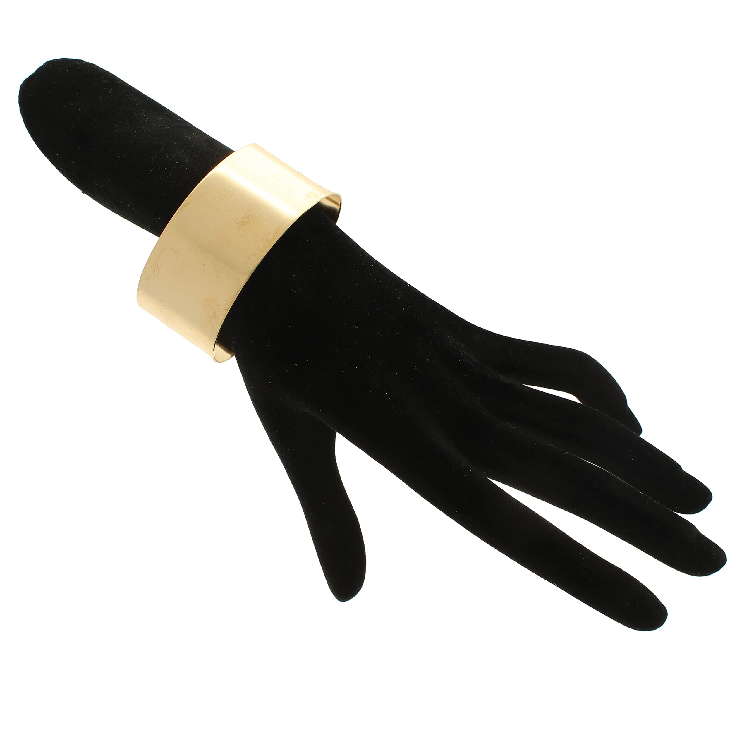 The Beadsmith Bransoletka mankietowa wykonana z surowego mosiądzu regulowana, otwarta bransoletka dla mężczyzn i kobiet - płaski styl, 3,5 cm szerokości, minimalistyczny design, biżuteria może być
