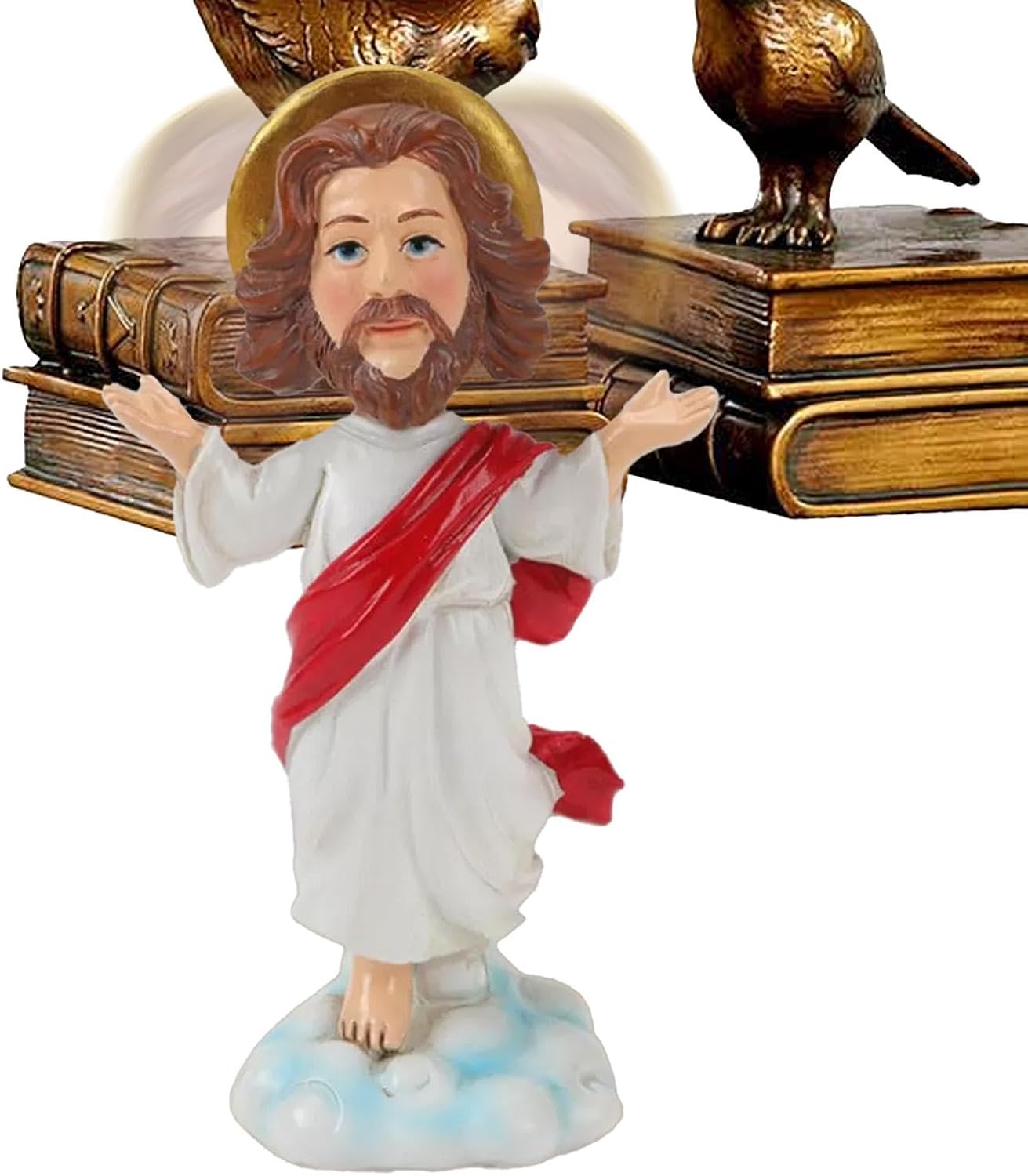 Jesus Bobble Head for Car Dashboard Religious Collectible Statue 7.5 x 4.5 x 12.7 cm Exquisite Symbolic Decoration Figure for Car Living Room and Study