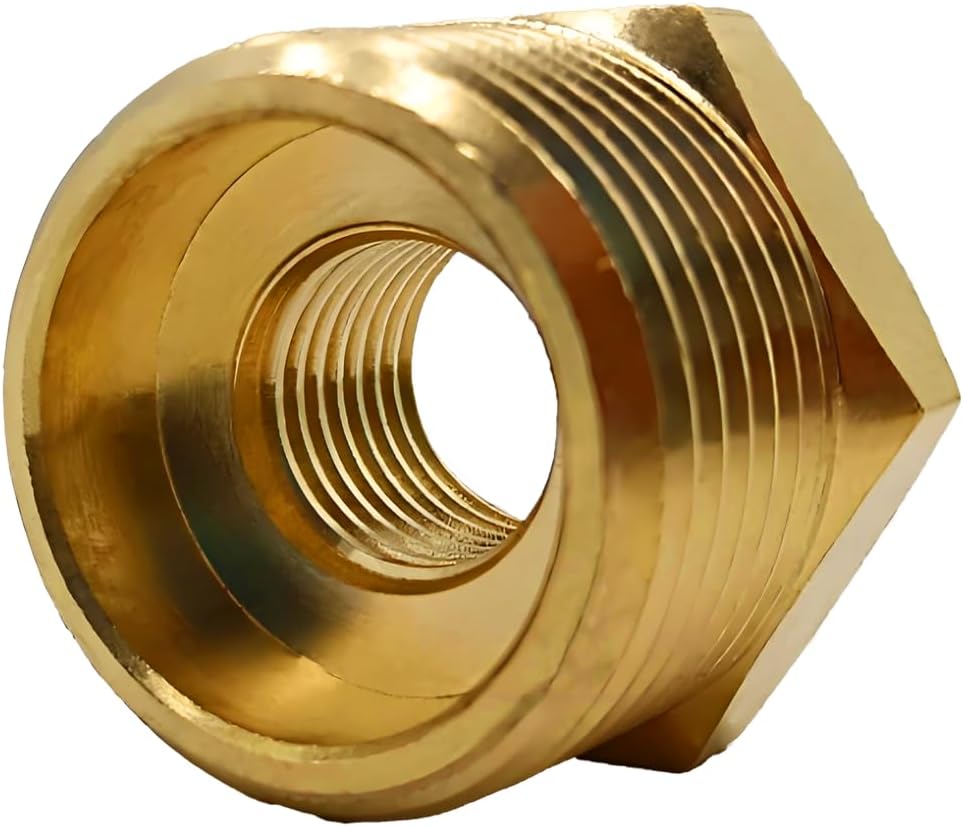 Brass Reducer Bushing, 3/4" NPT Male to 1/8" NPT Female Thread, Hex Reducing Convert Adapter Pipe Fitting Connector for Water/Oil/Gas (6PCS)