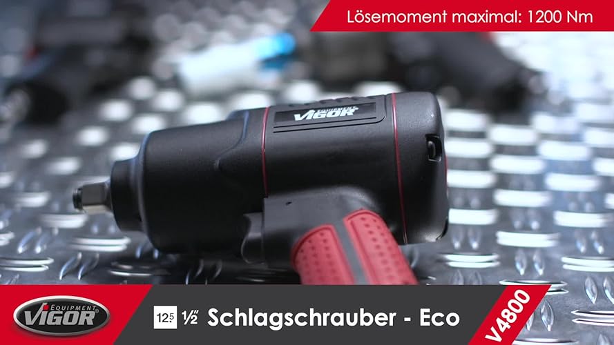 Bild 6 - ViGOR V4800 Druckluft-Schlagschrauber - max. Lösemoment 1200 Nm, Vierkant 12,5 mm (1/2 Zoll) - vibrationsarmer Druckluftschrauber zum Anziehen und Lösen von Schrauben