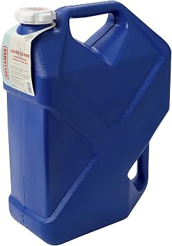 Reliance Products Jumbo-Tainer 7 Gallon Jerry Can Style Rigid Water Container, Blue, 15.5 Inch x 7.3 Inch x 21.8 Inch