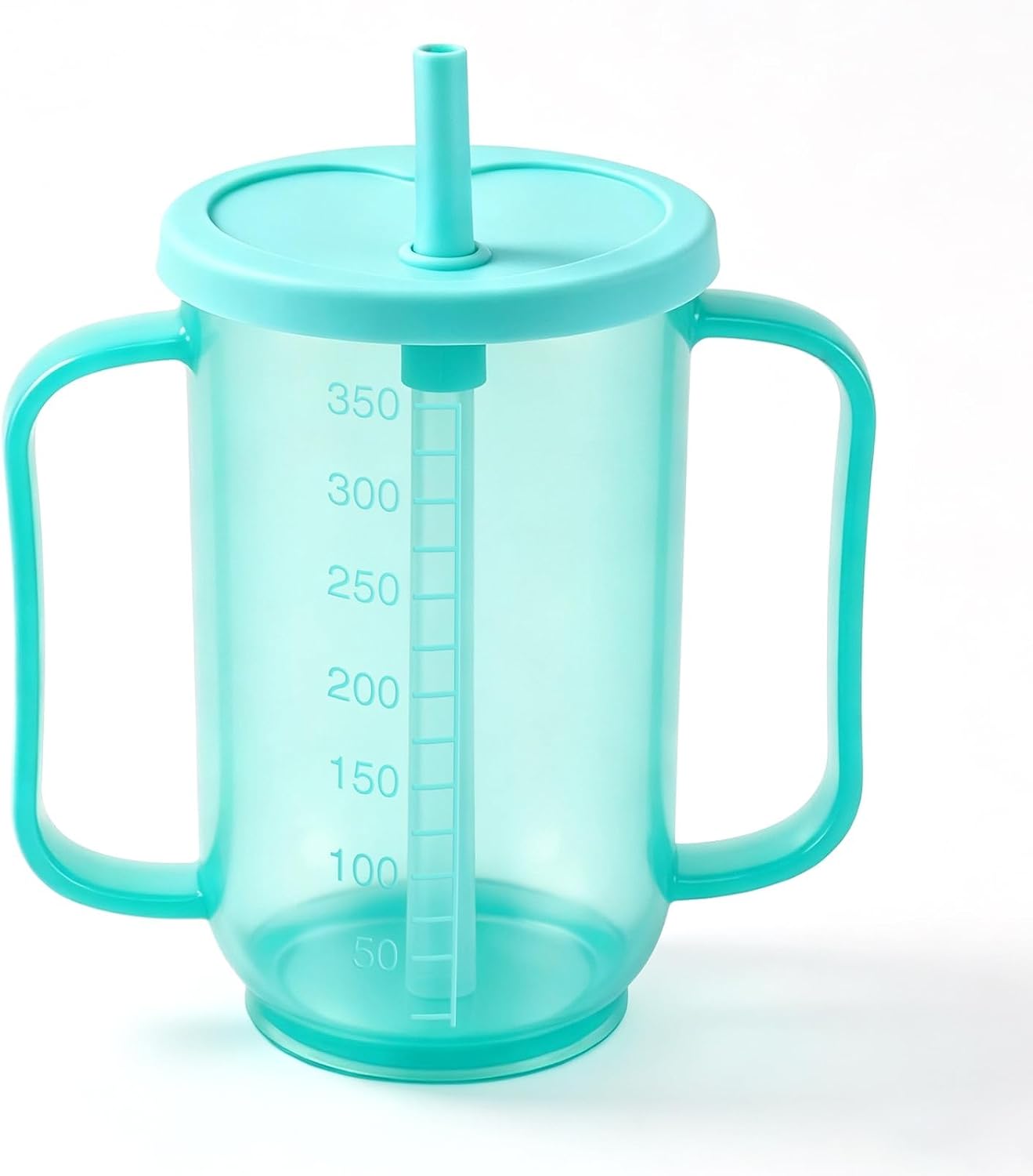 4 Pcs Adult Sippy Cups for Elderly 12oz Spill Proof Straw Cup, Blue