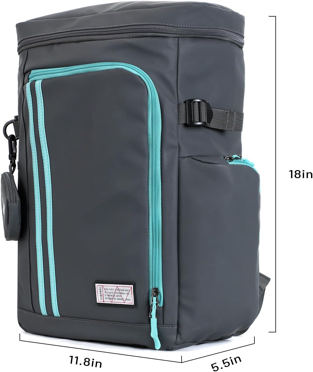FIREFIRST X Hatsune Miku New Collaboration 19.3L Laptop Backpack,with a Mini Storage Bag,Miku Bag for Cosplay and Concert