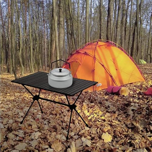 Camping Kettle Lightweight Aluminum Alloy Portable Camp Tea Pot Coffee Pot For Outdoor Barbecue Silver With Coffee Drip Filter Spout Outdoor Hand-Brewed Coffee Pot Picnic #TOP4
