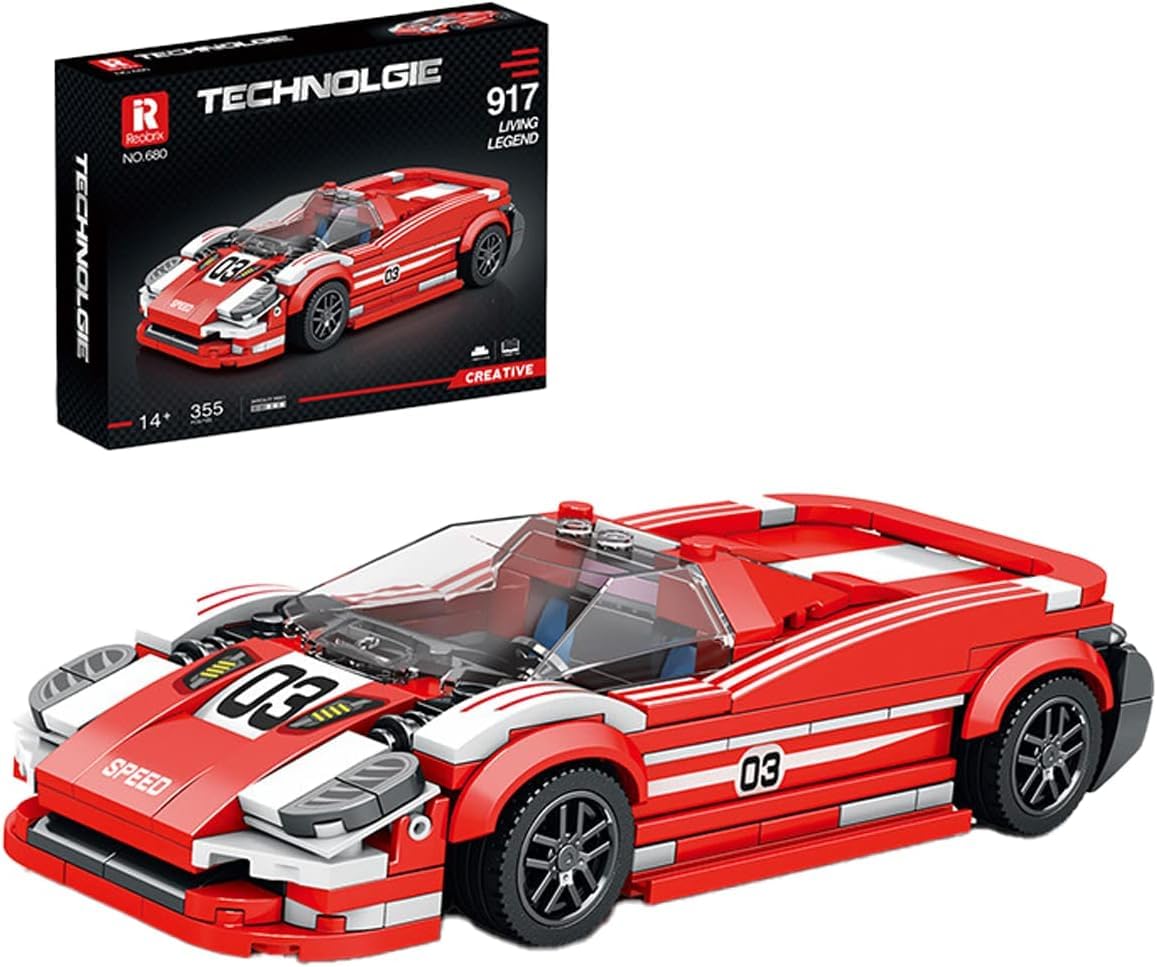 Technic Sports Car for Porsch 917, 355 Pieces Technic Racing Car Model, Supercar Model Building Blocks Sets, Collectible Race Car Model Building Kit, Compatible with Lego Technic