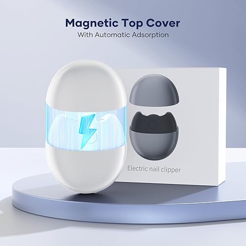 Miniatura 2 de Cortaúñas eléctrico con carga USB cortaúñas automático con luz LED, recortadora de uñas de seguridad recargable por USB para bebés, personas