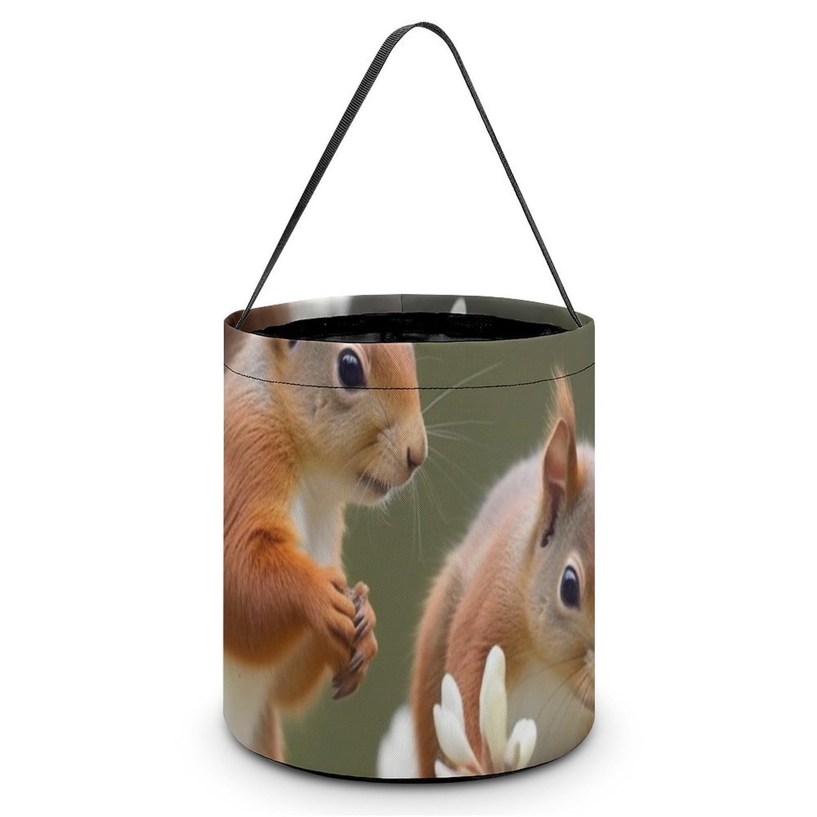 NTVOWPZO Halloween Candy Bucket Squirrels Trick Or Treat Bags Halloween Candy Tote Bag with Handles Reusable Candy Baskets for Halloween Party Supplies Favors Gift Bags