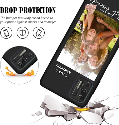 Vista 211 de Funda personalizada para Motorola Moto G Stylus 2021 con nombre de foto, texto y foto, GStylus personalizado -21 funda suave y fina (negro) de 6.8