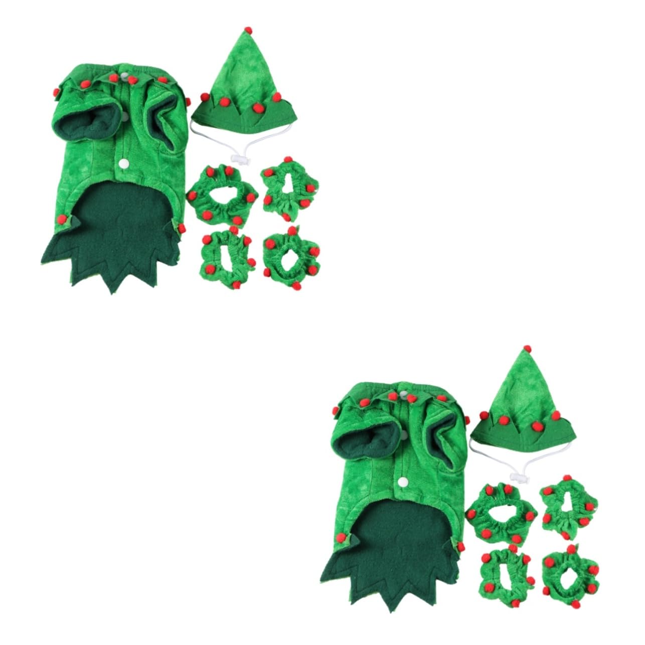 HMJGDHX 2 Set Costume da Animale Domestico di Natale Animale Domestico Mantello Natalizio Accessori per Cuccioli di Cane Costume Cosplay Vestiti da Festa Panno per Cani Abiti da Festa Design Adorabile