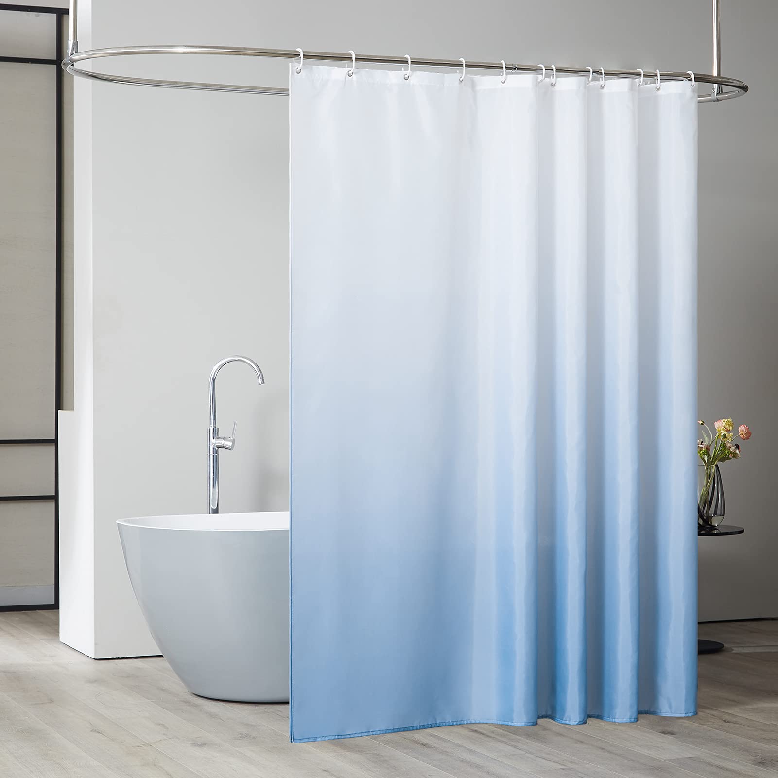 Tenda Doccia 200x200 Cm - Impermeabile, Anti-muffa, Polyester Lavabile, Con Motivo Blu Per Casa E Hotel - Foto 8